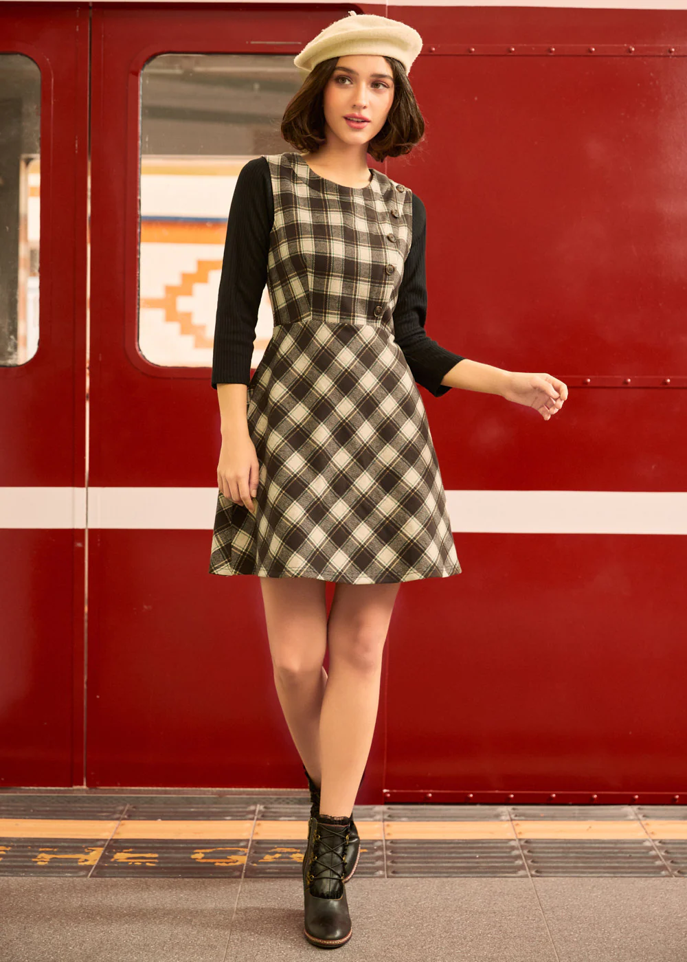 Checkmate Charm Jumper Dress - Image 3