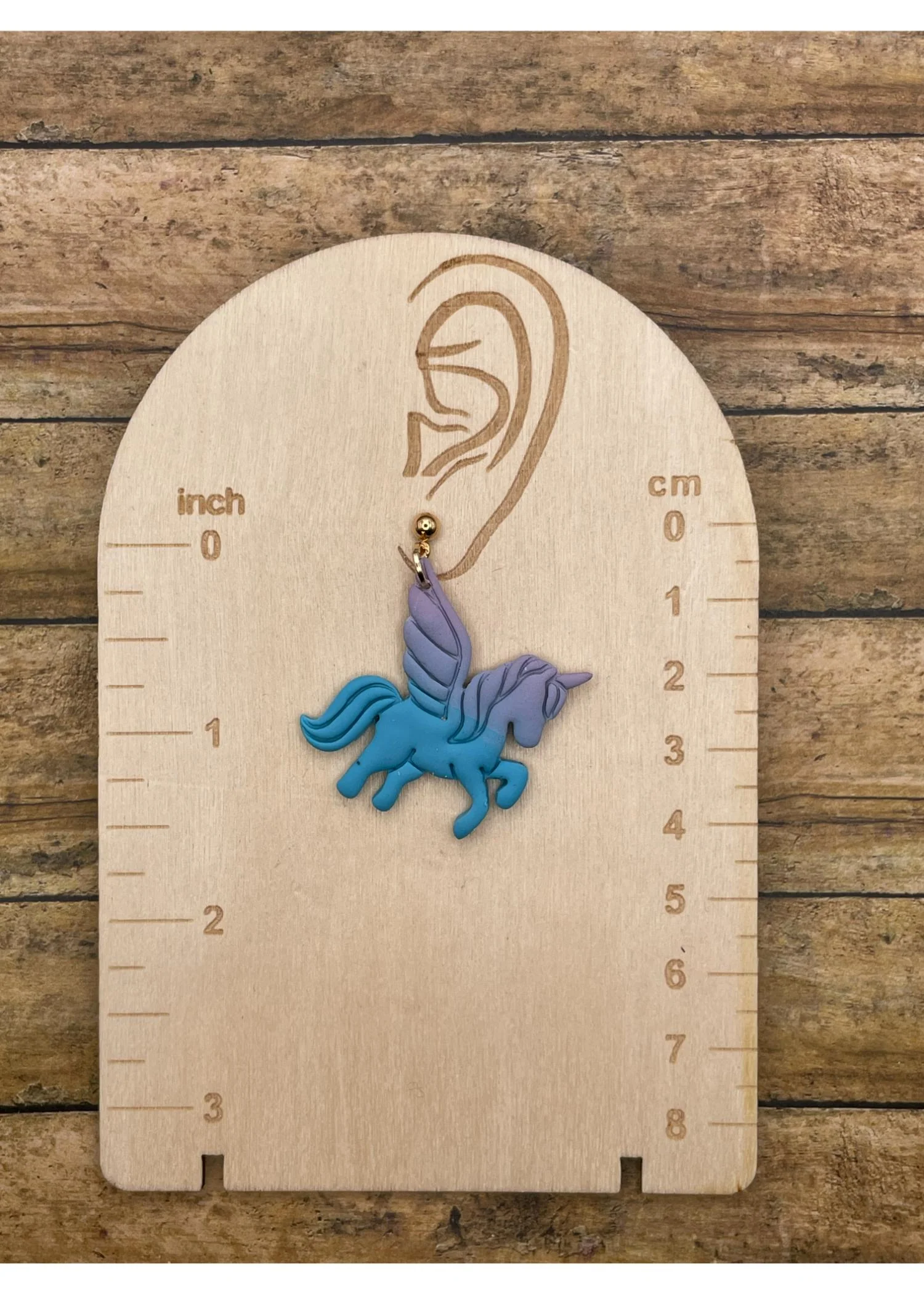 Unicorn Ombre Dangle Earrings - Purple - Image 2