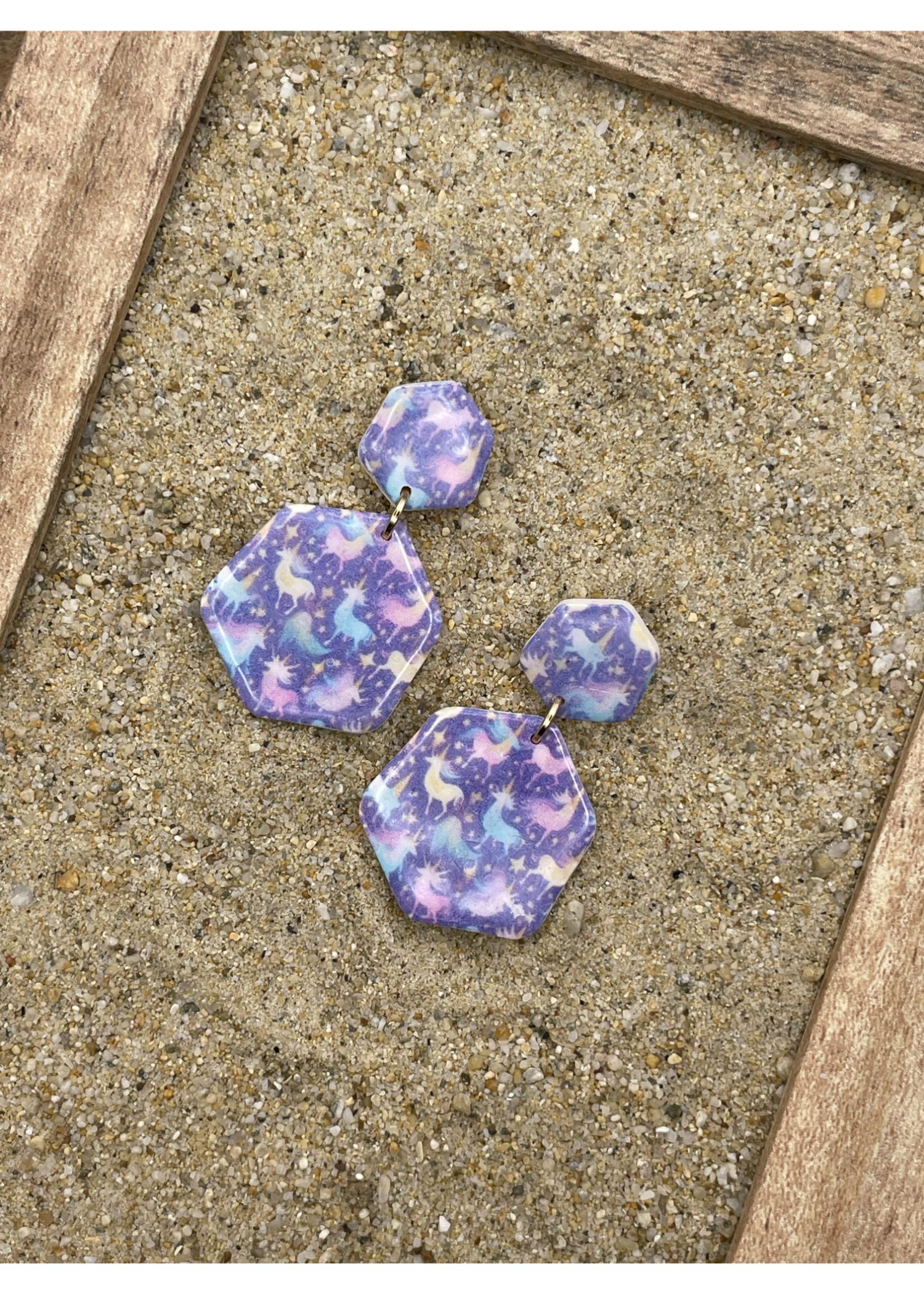 Unicorn Printed Dangle Earrings - Image 3