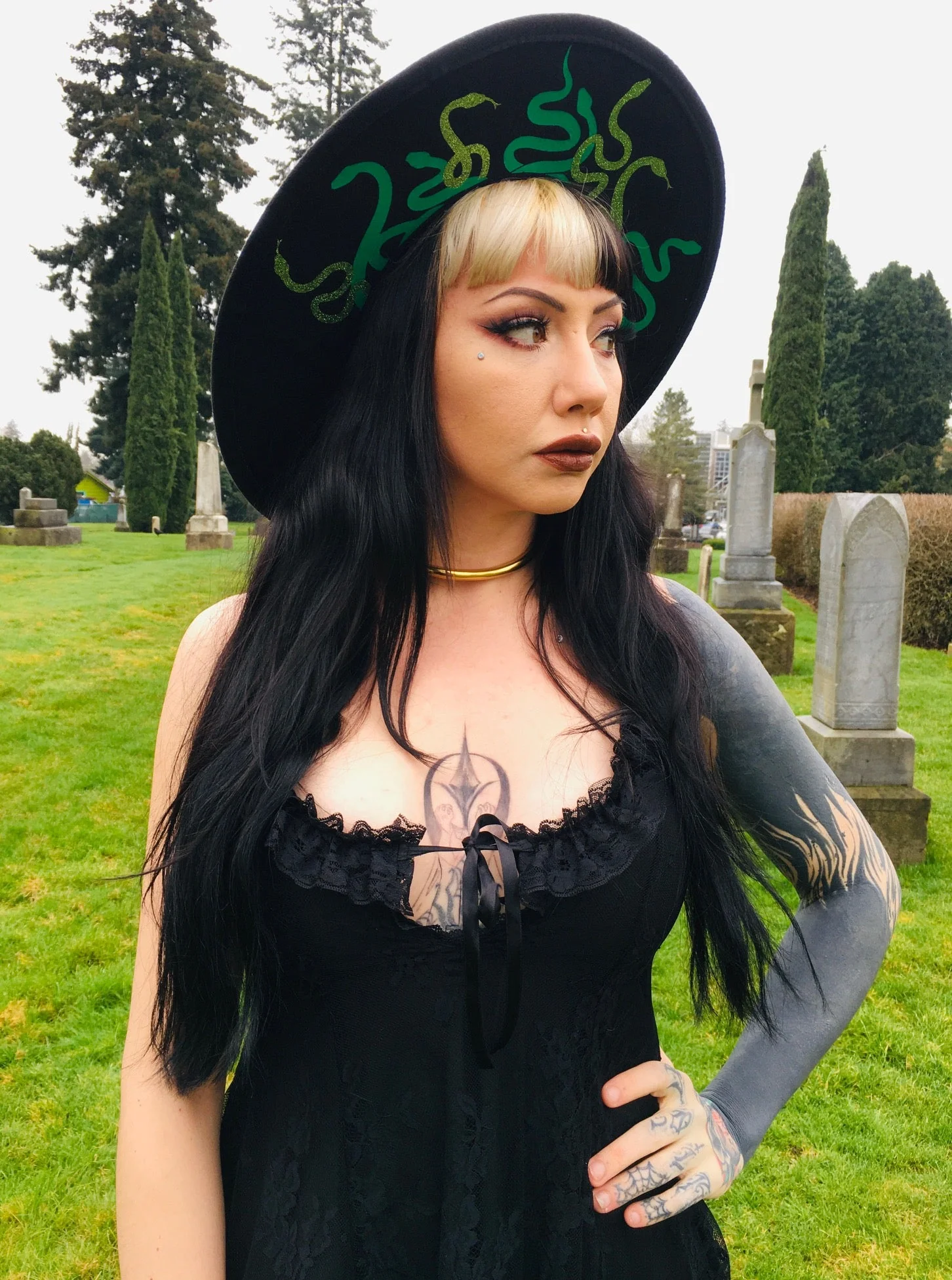 Vegan Felt Hat - XL Brim - Medusa - Image 2