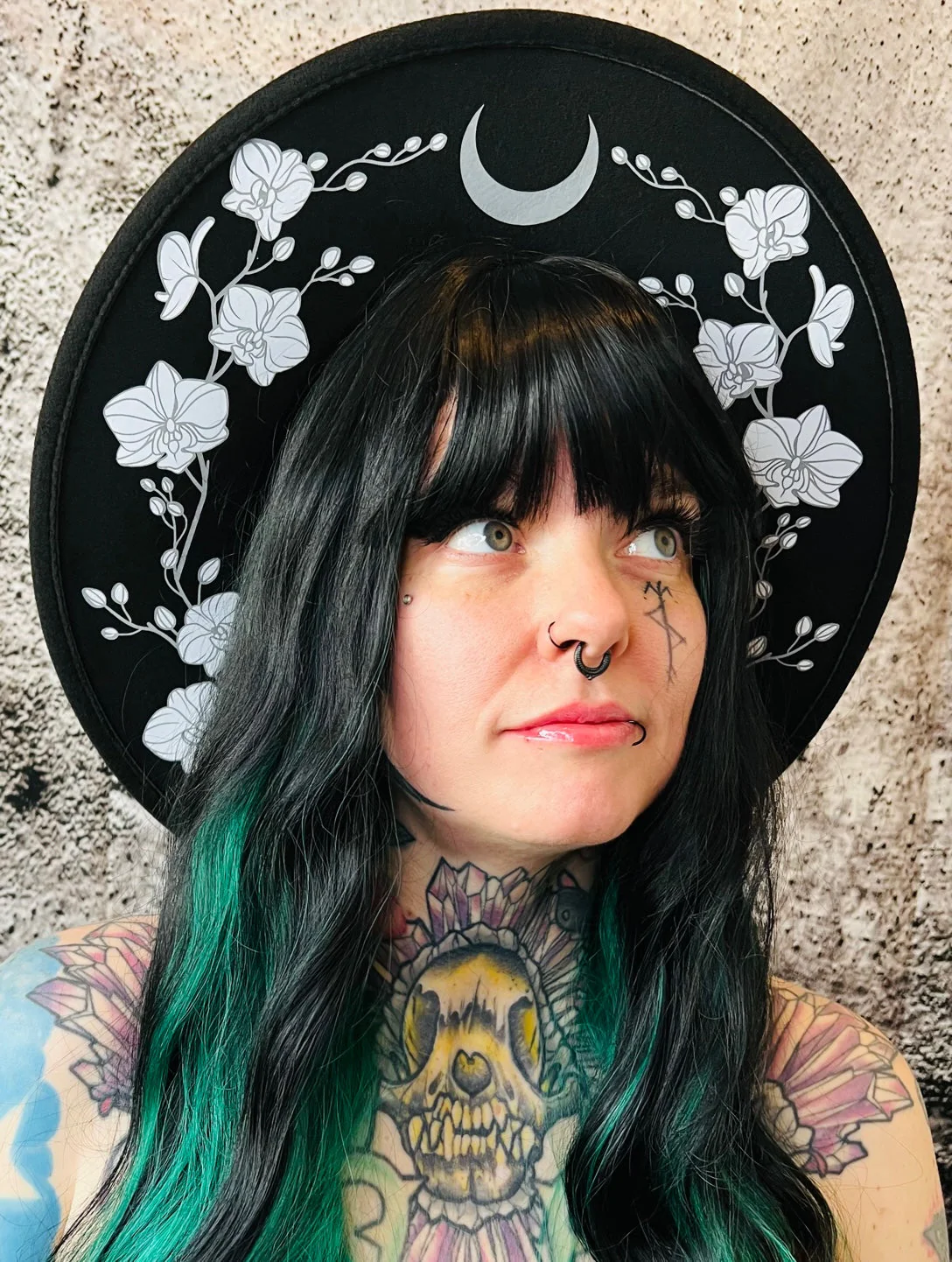 Vegan Felt Hat - XL Brim - Orchids - Image 2