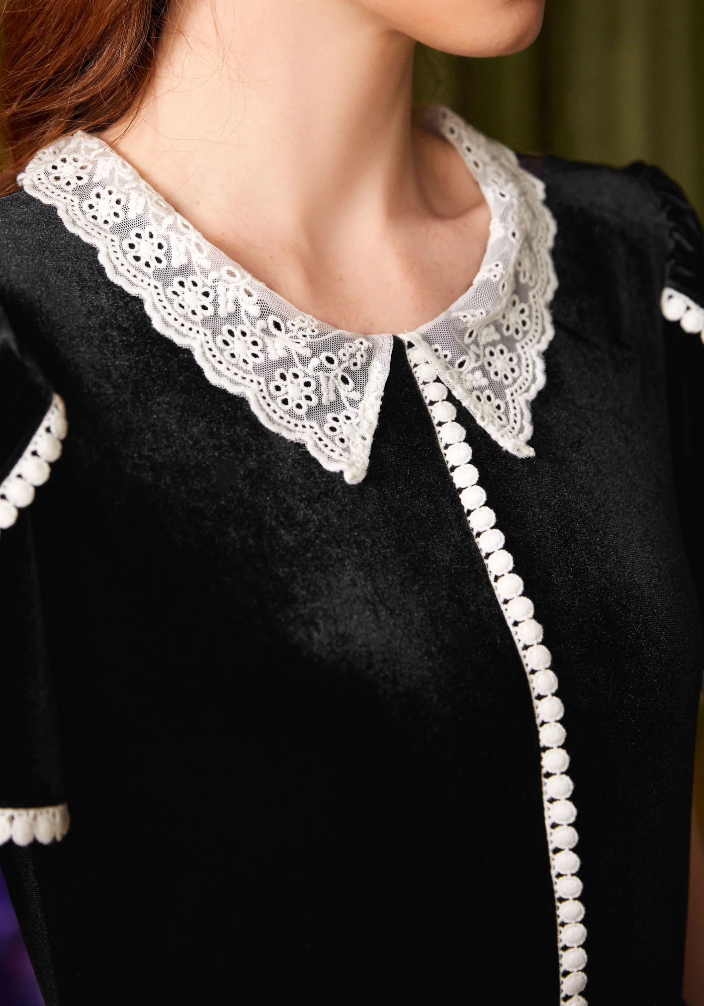 Victorian Whisper Lace Collar Dress - Image 2