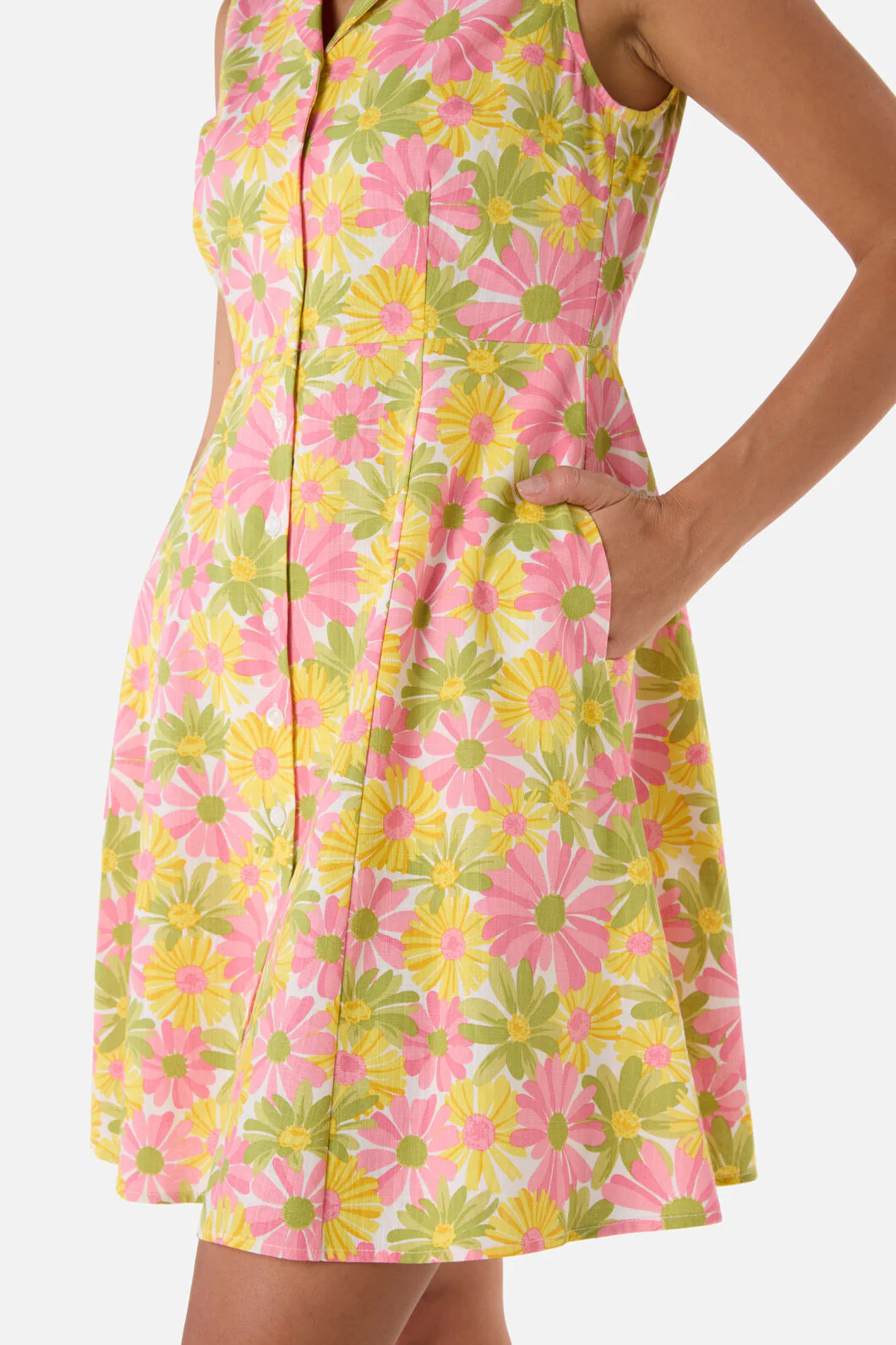 Vintage Daisy Mini Shirt Dress - Image 2
