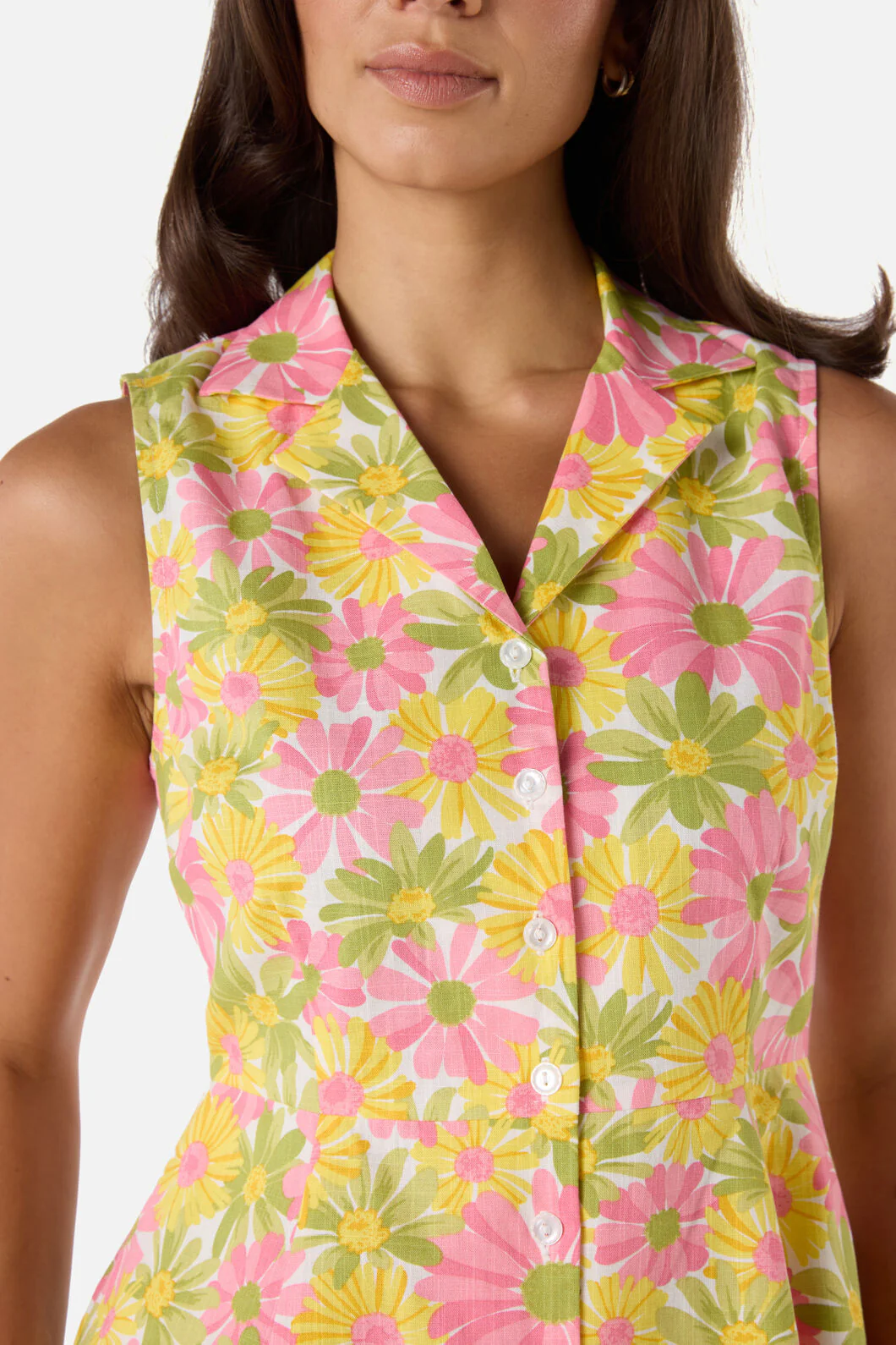 Vintage Daisy Mini Shirt Dress - Image 4