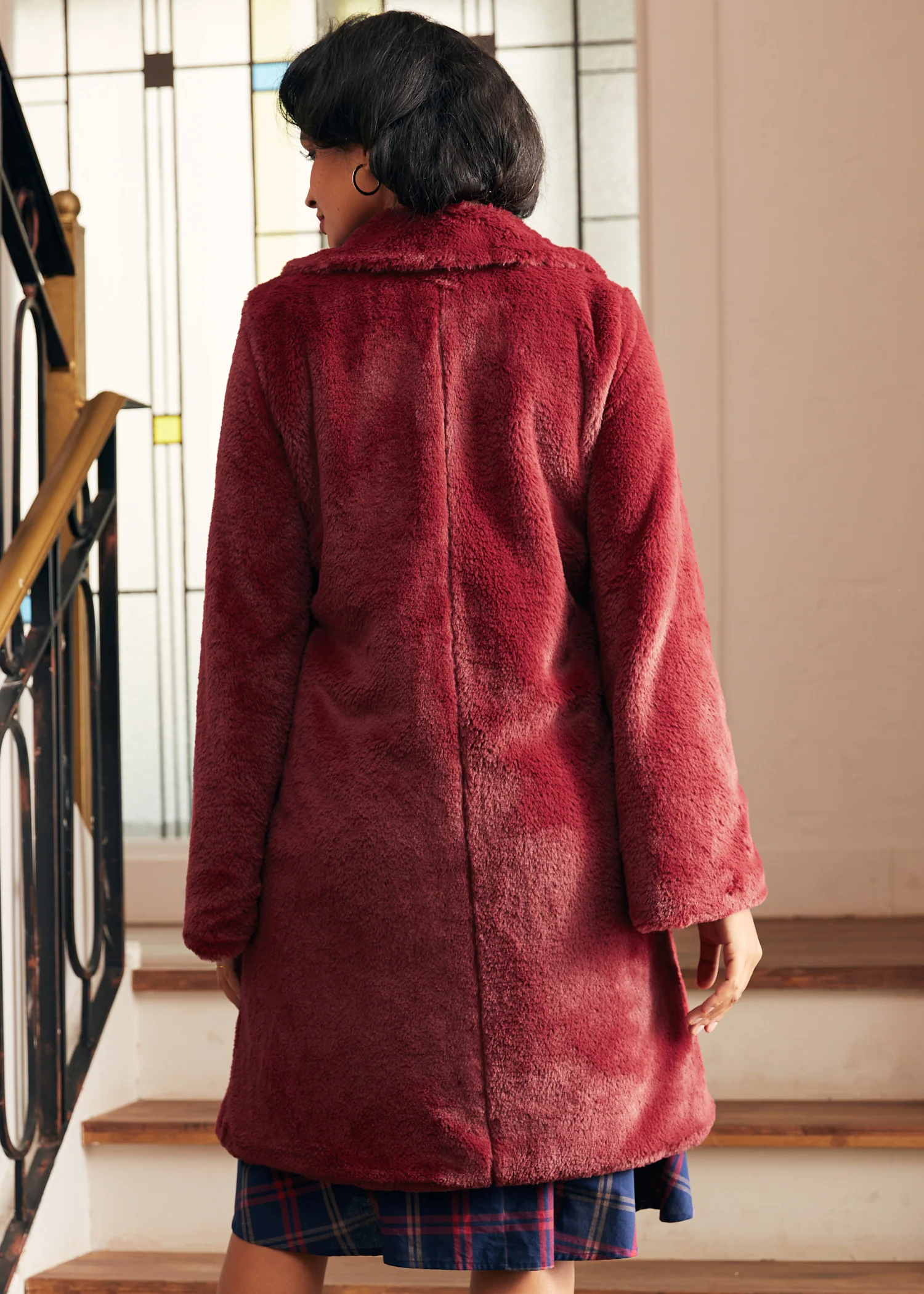 Retro Glam Swing Fur Coat - Image 6