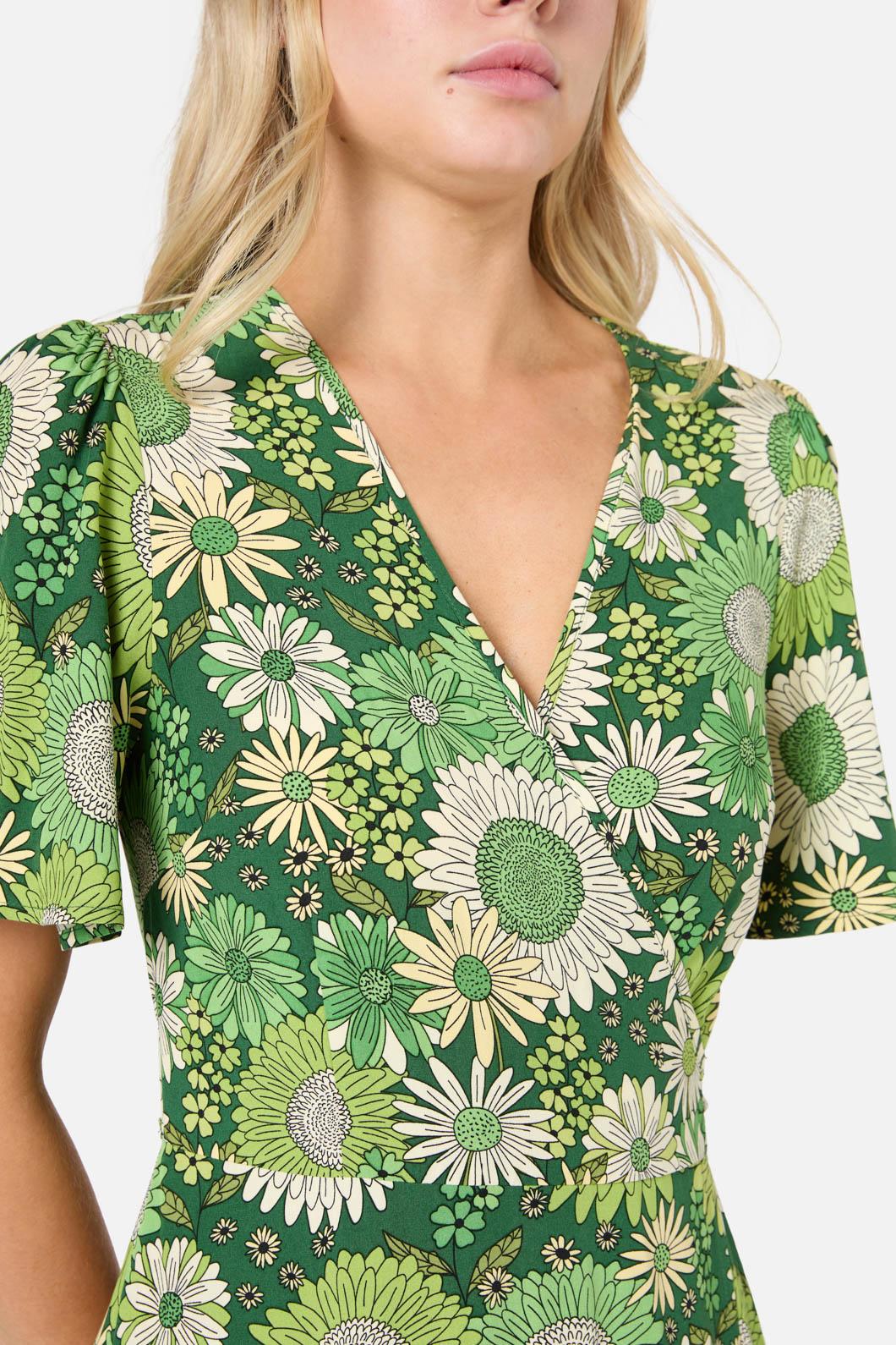 Viva Floral Midi Wrap Dress - Image 2