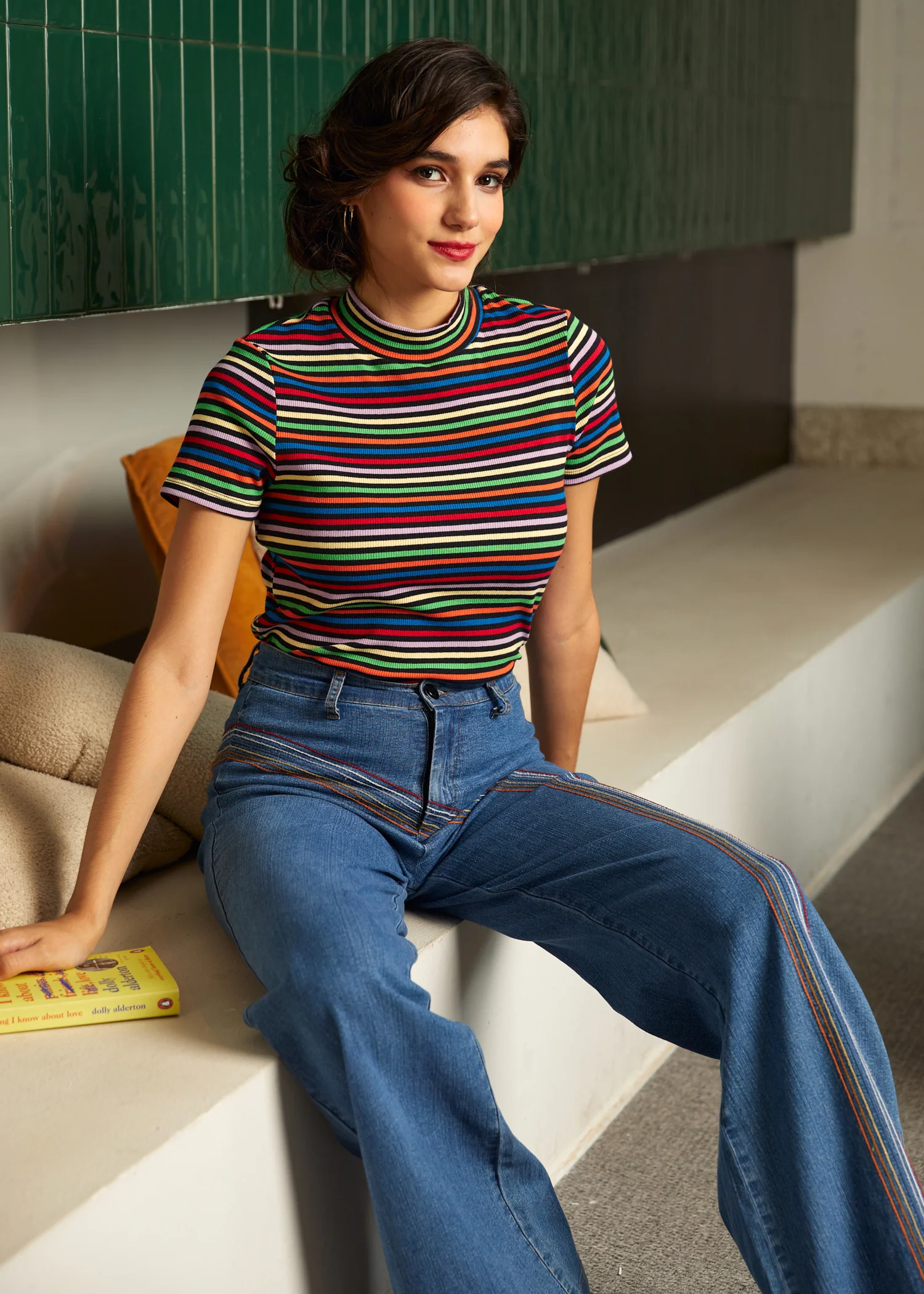 Whispers of Autumn Mock Neck Top - Image 4