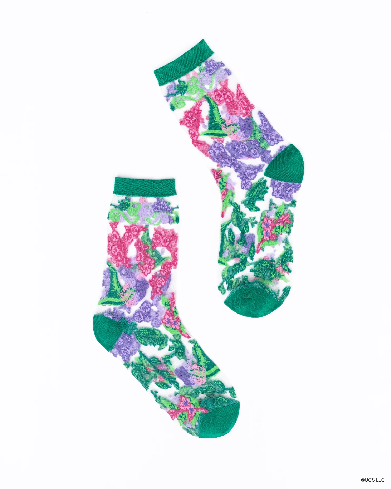 Wicked For Good Floral Sheer Crew Sock - Image 3