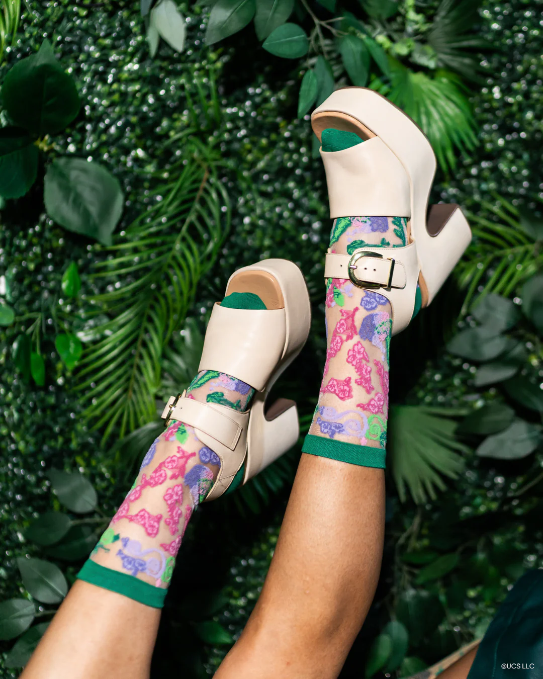Wicked For Good Floral Sheer Crew Sock - Image 4