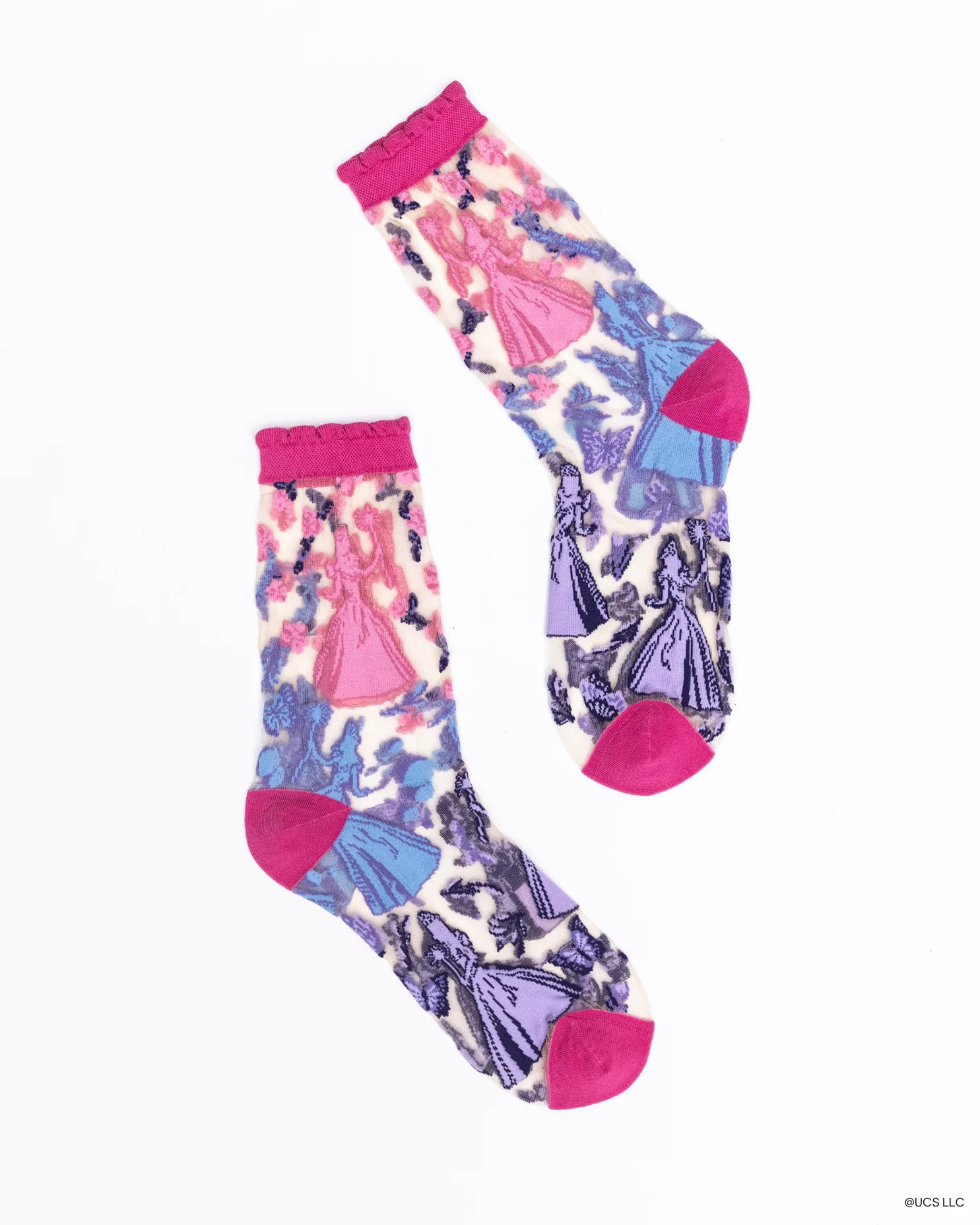 Wicked Glinda Silhouette Ruffle Sheer Crew Sock - Image 2