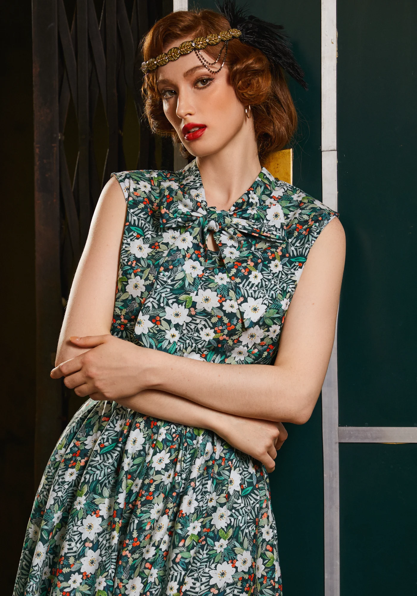 Winter Floral Bow Top - Image 2