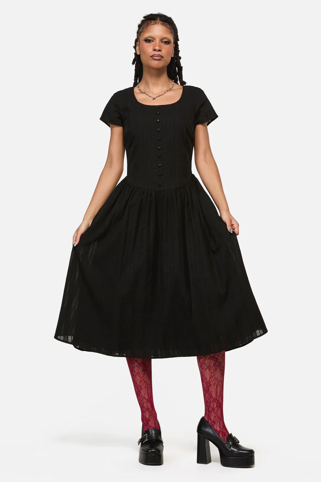 Witches Drop Waist Midi Dress - Image 2