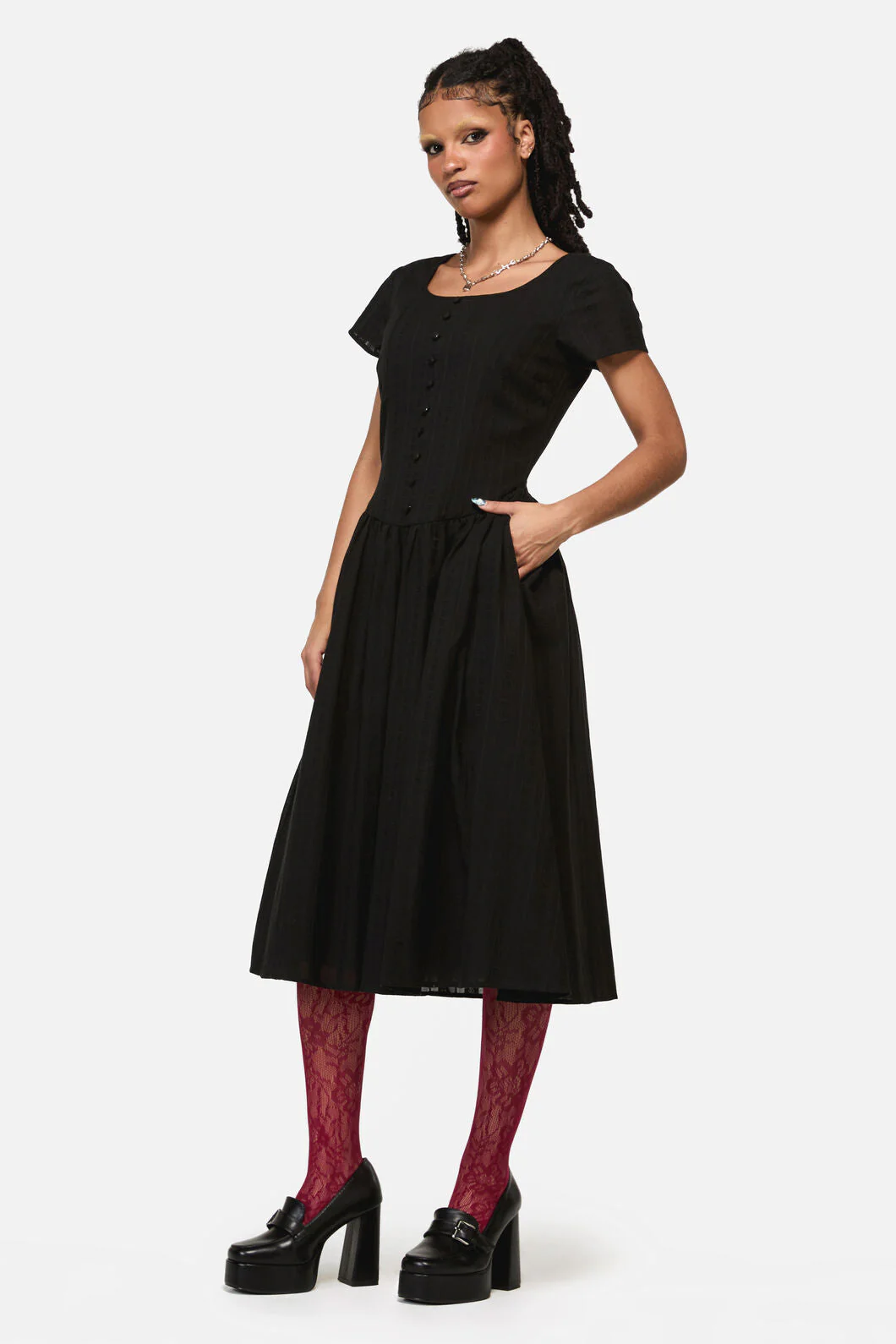 Witches Drop Waist Midi Dress - Image 4