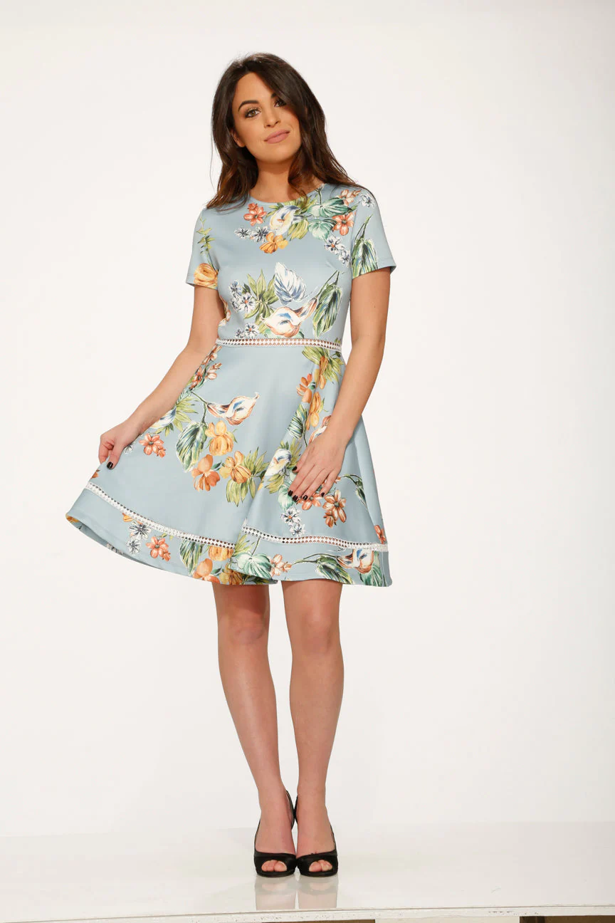 Mint Floral Swing Dress - Image 4