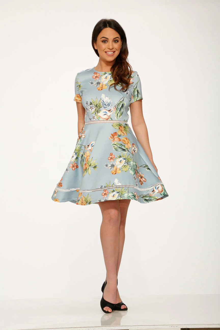 Mint Floral Swing Dress - Image 6