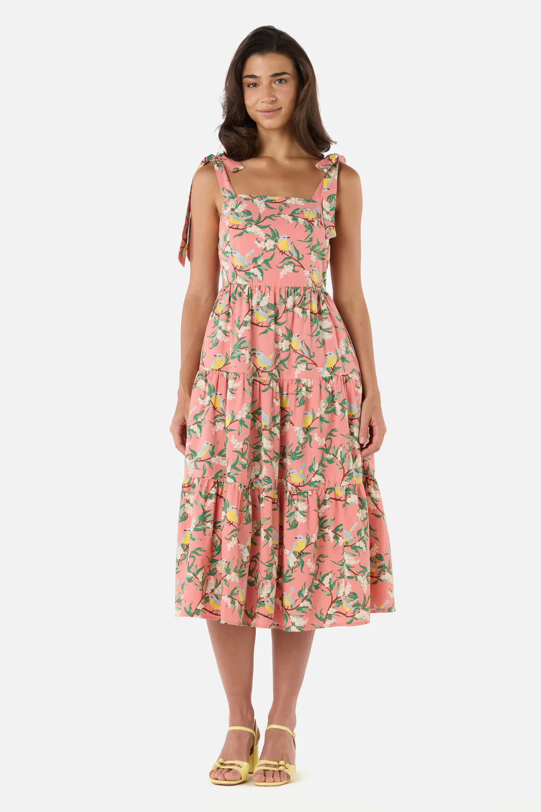Yellow Robin Tiered Midi Dress - Image 6