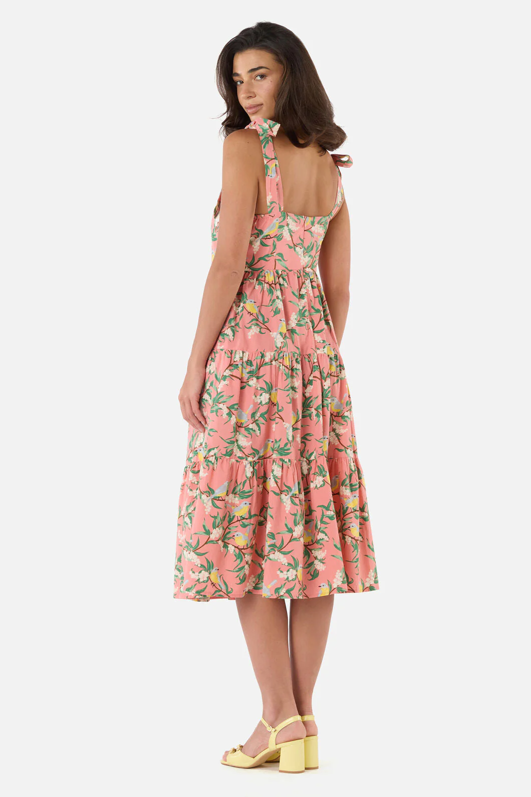 Yellow Robin Tiered Midi Dress - Image 8