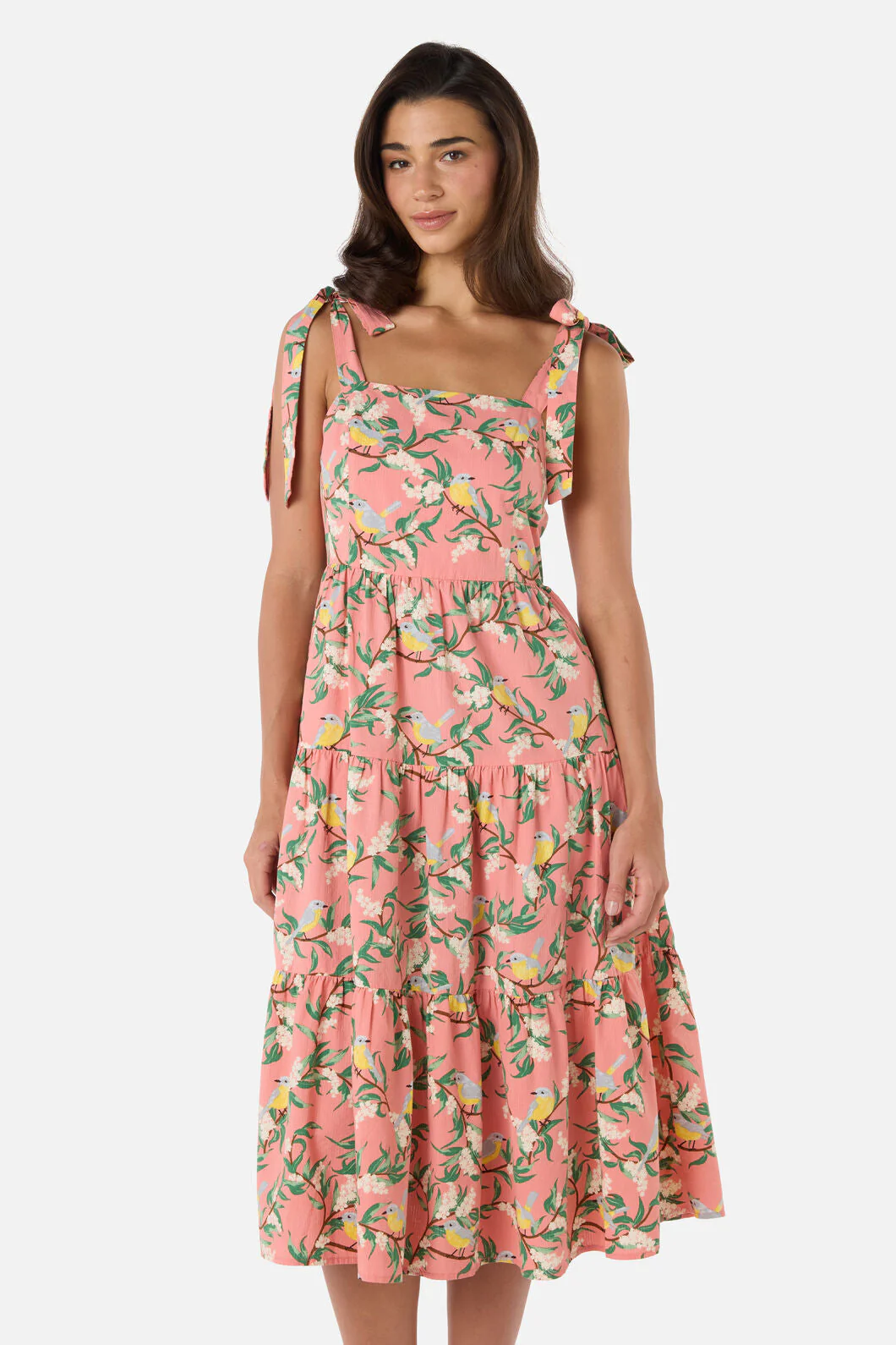 Yellow Robin Tiered Midi Dress - Image 9